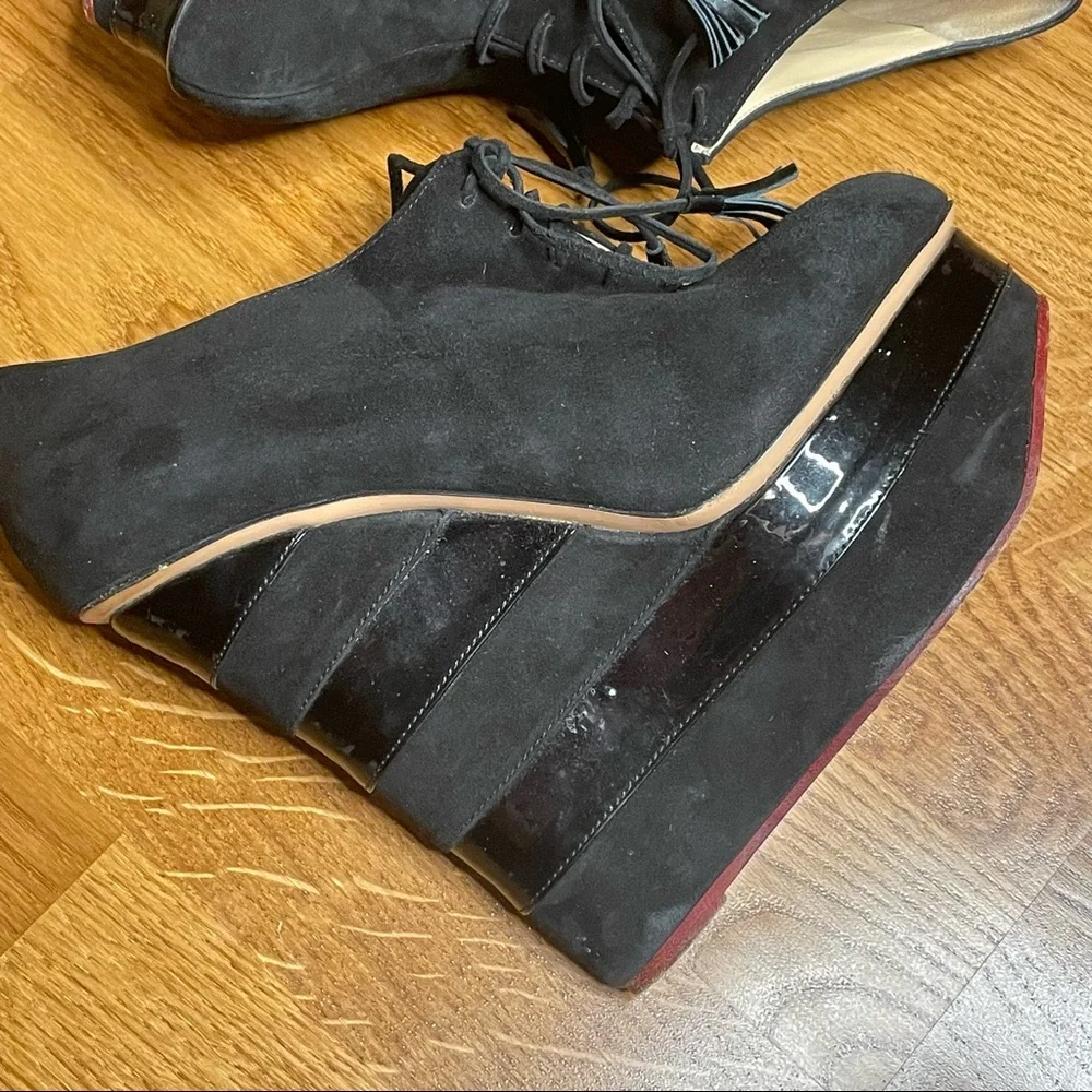 Charlotte Olympia Dark Academia Wednesday Adams Martha Wedge Oxfords